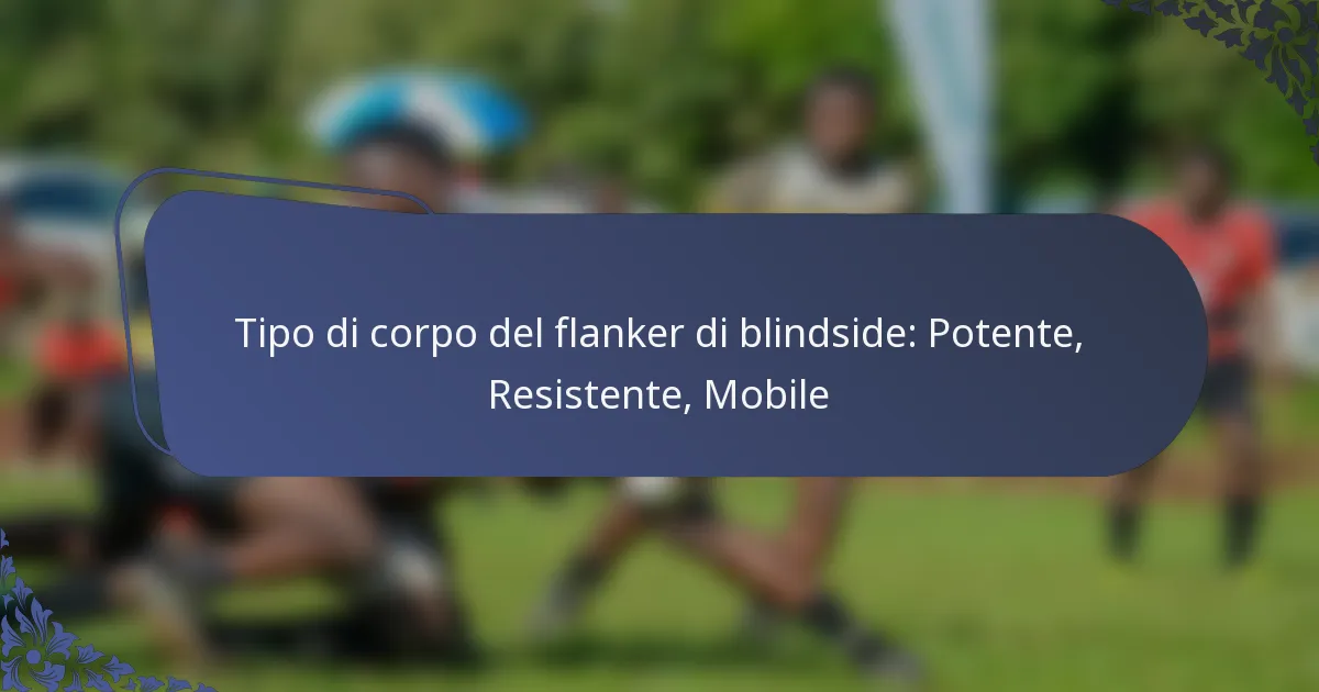 Tipo di corpo del flanker di blindside: Potente, Resistente, Mobile