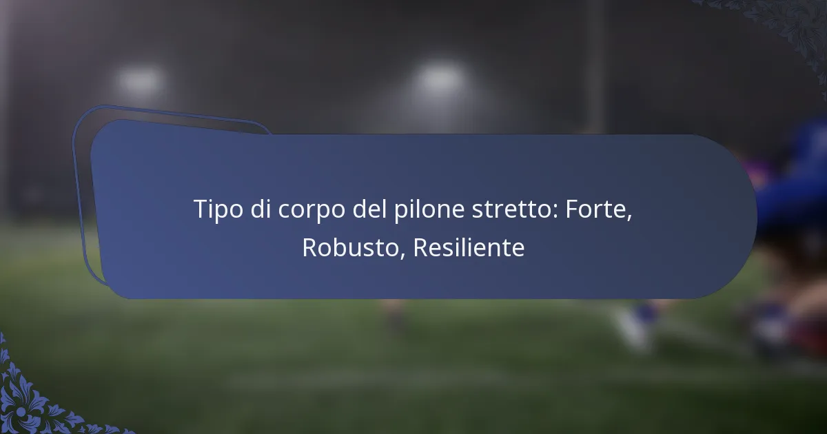 Tipo di corpo del pilone stretto: Forte, Robusto, Resiliente