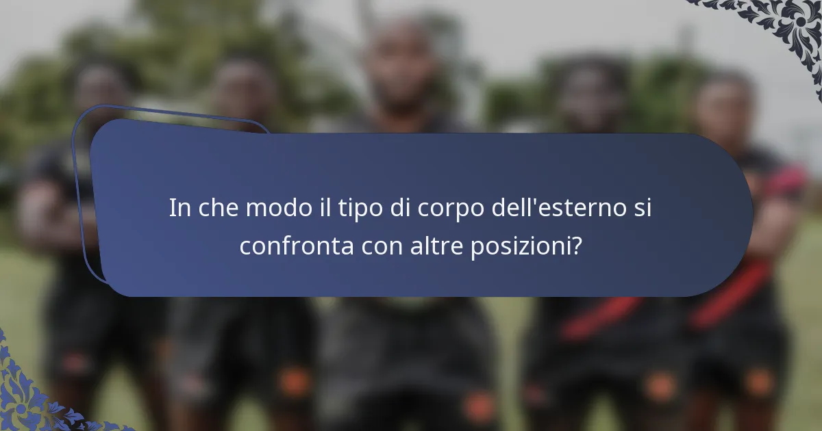 In che modo il tipo di corpo dell'esterno si confronta con altre posizioni?