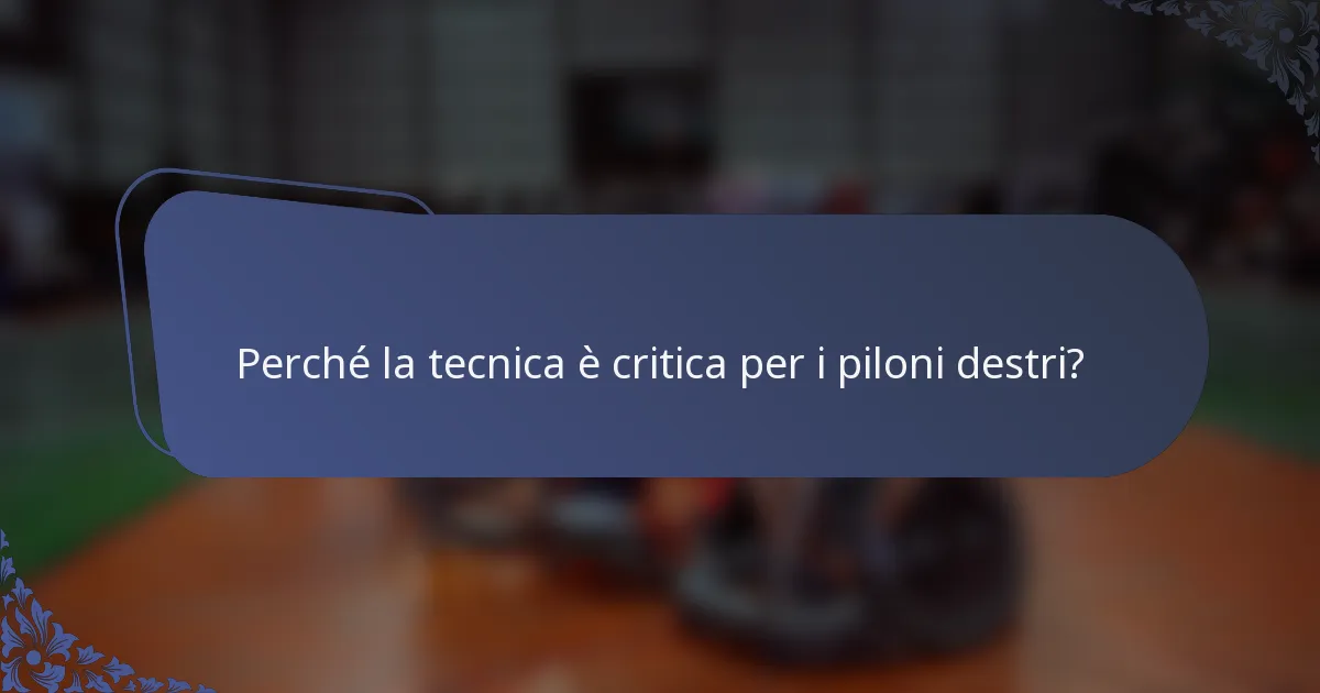 Perché la tecnica è critica per i piloni destri?